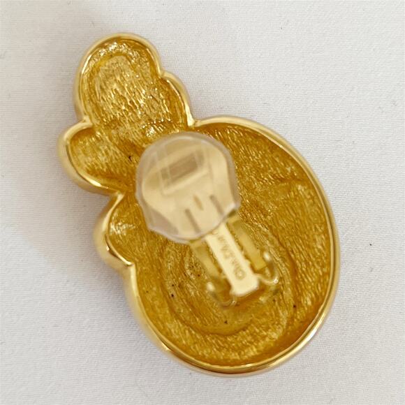 DIOR Vintage Art Nouveau Large Black Onyx Enamel Earring Pendant  Pin Brooch - Picture 6 of 11